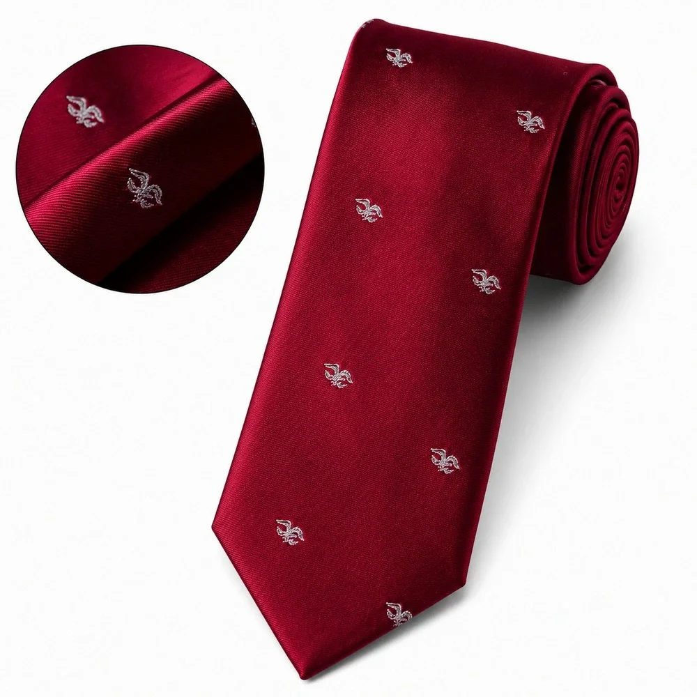 The President Classic Men's Formal Necktie Red Patterned Silk Blend XL W3.5